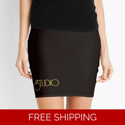 Mini Skirt Black Original Gold logo
